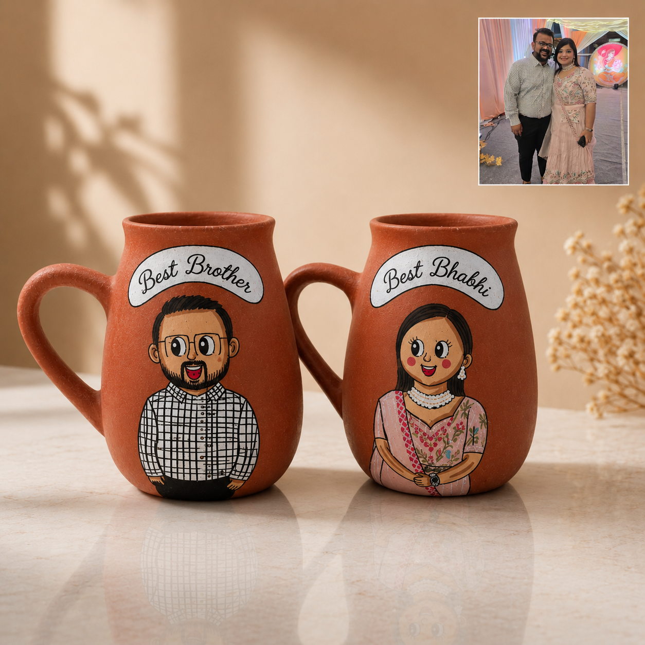 photo personalised mugs for bhaiya and bhabhi