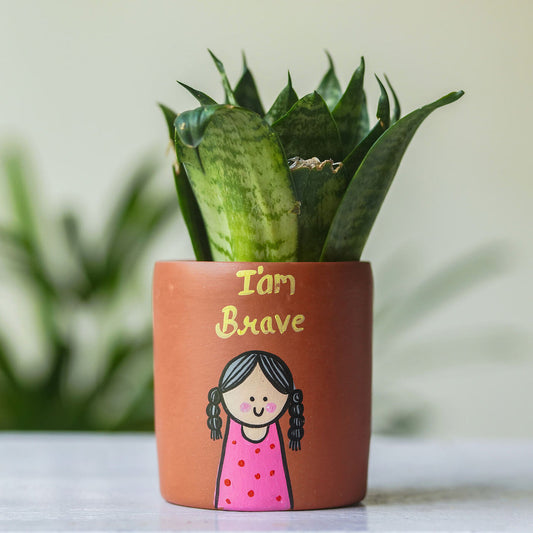 I am brave planterpot