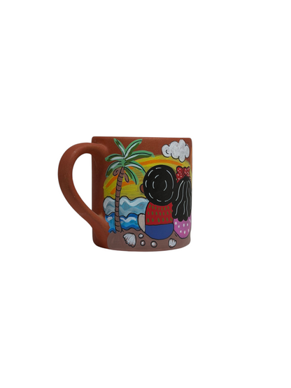 Couple At Beach Mug, terracotta mug by Happy Earth Studio, view 4