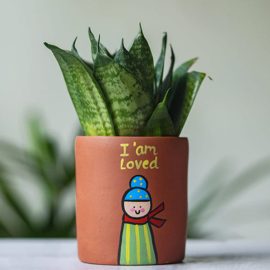 I am loved planter pot