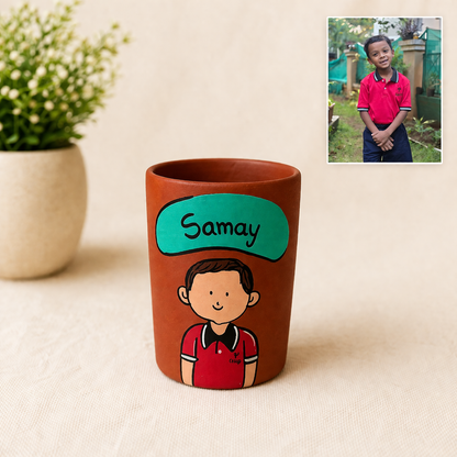 Photo Personalised Glass, terracotta tumbler by Happy Earth Studio, view 4