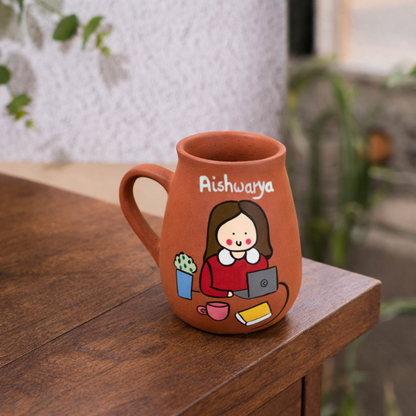 Handmade Terracotta Themed Working Professional Mugs, terracotta mug by Happy Earth Studio, view 2