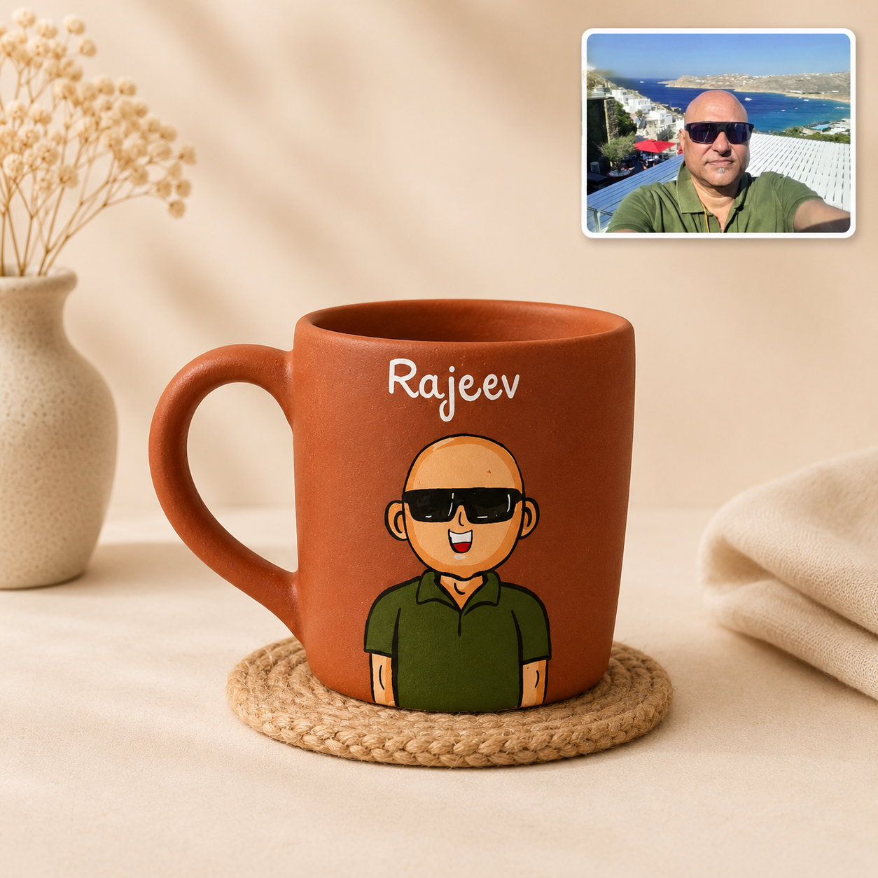 Photo Personalised Pipe Mug - single character