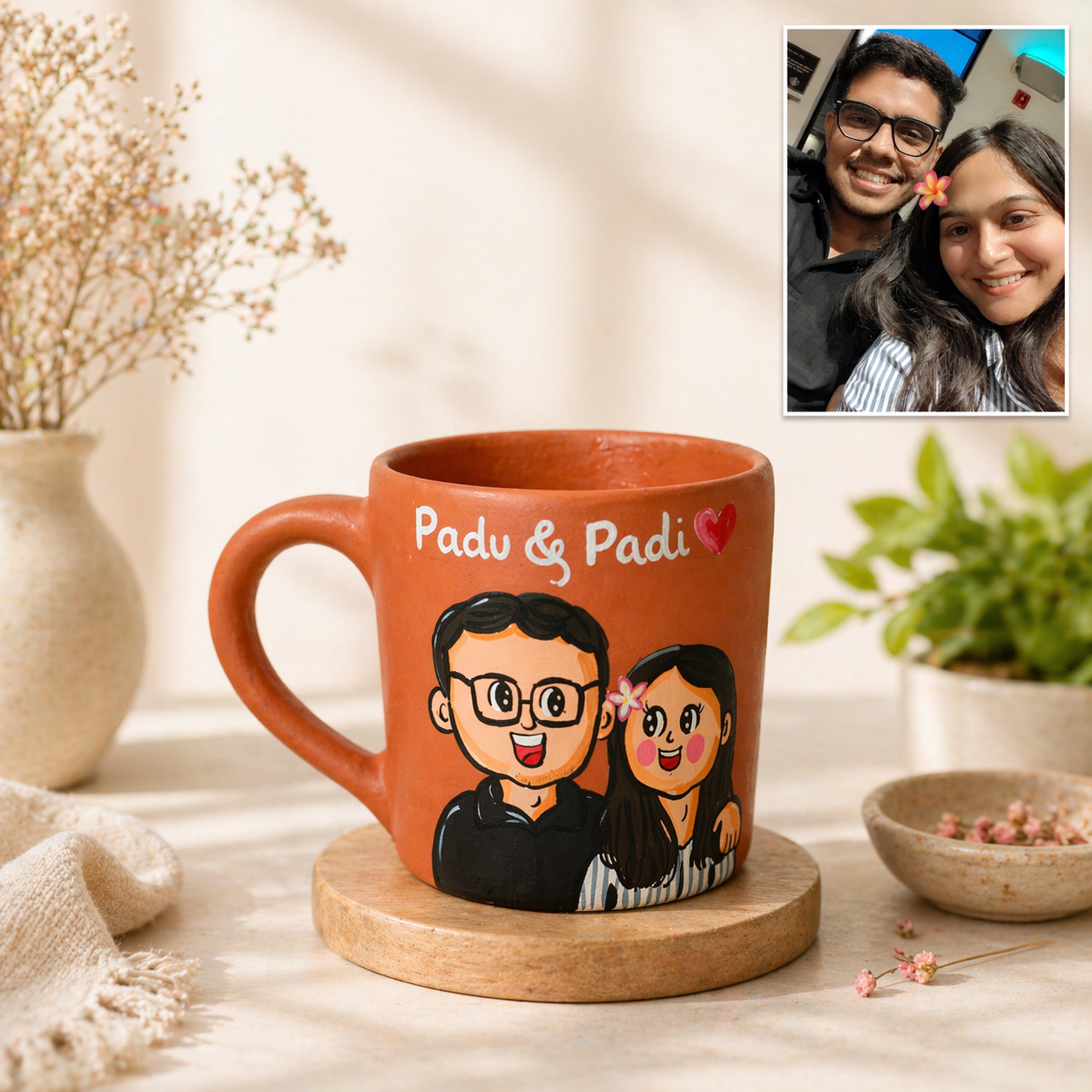 Photo Personalised Pipe Mug, hand painted caricature mug, Happy Earth Studio, sample 13