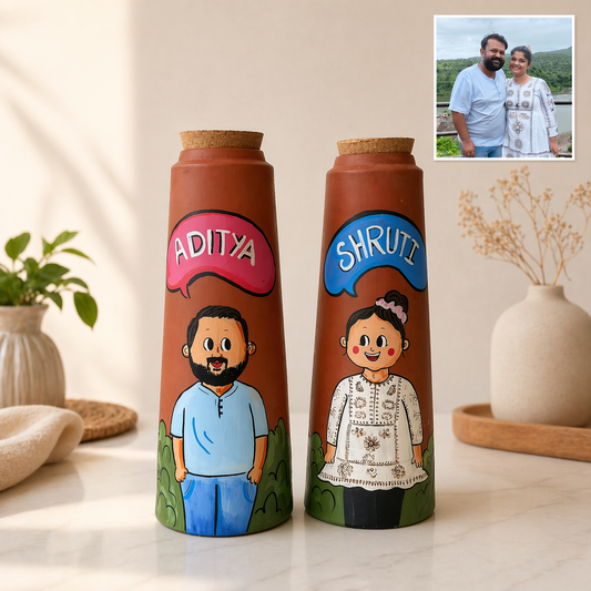 Photo Personalised Bottle set for couple