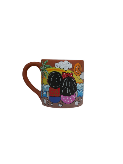 Couple At Beach Mug, terracotta mug by Happy Earth Studio, view 2