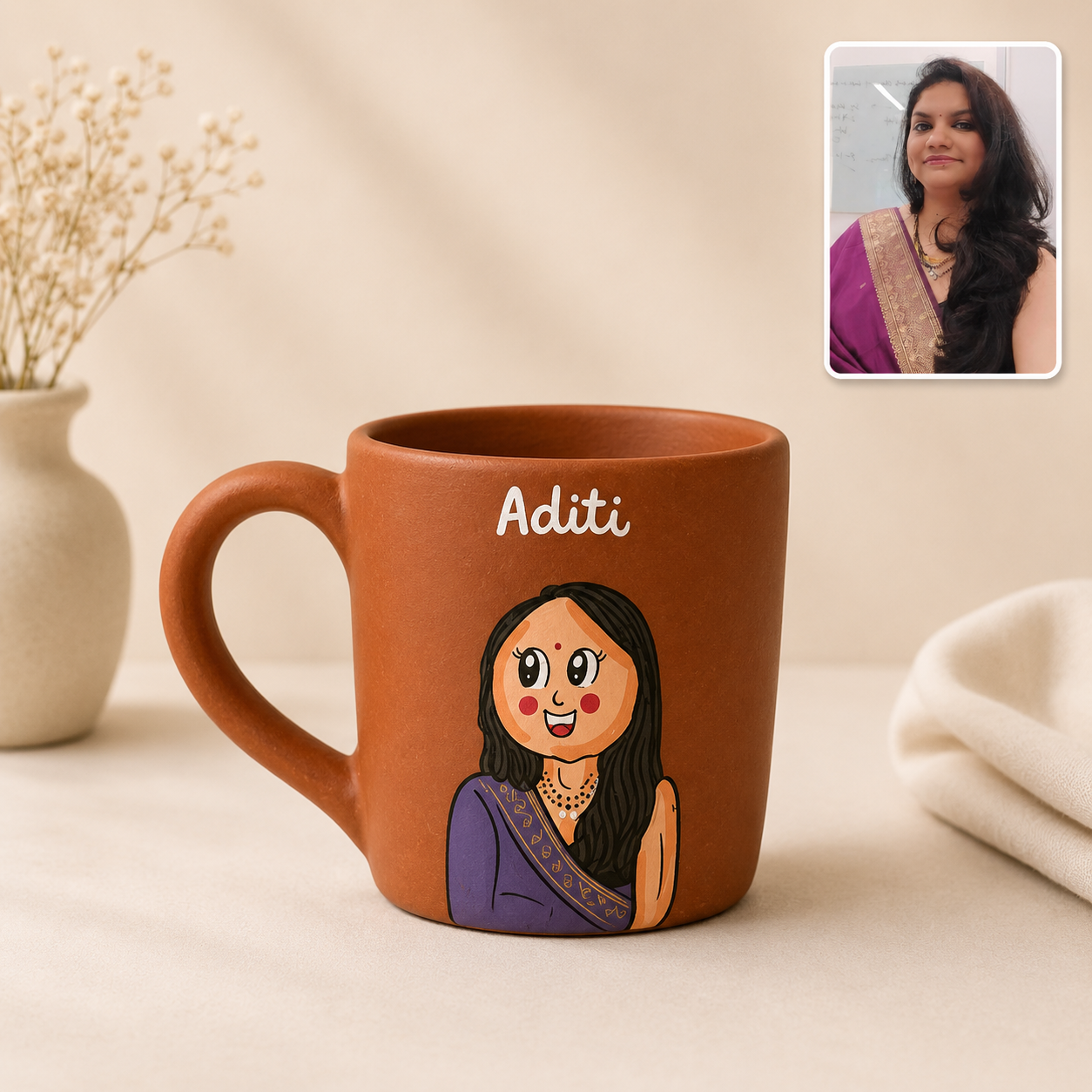 Photo Personalised Pipe Mug - single character