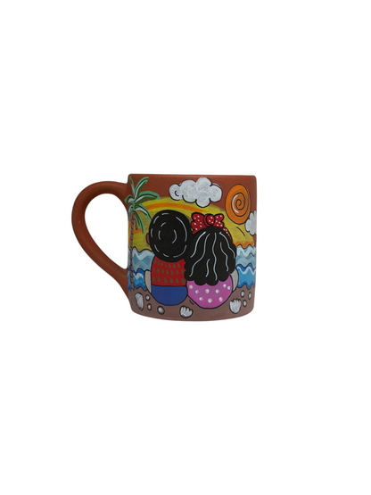 Couple At Beach Mug, terracotta mug by Happy Earth Studio, view 3